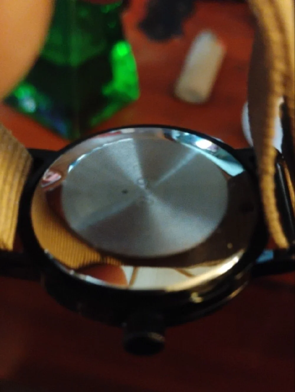 Black Dial Smartwatch with Tan Strap